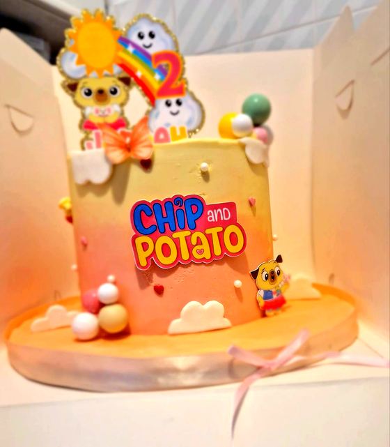 A children's character themed birthday cake